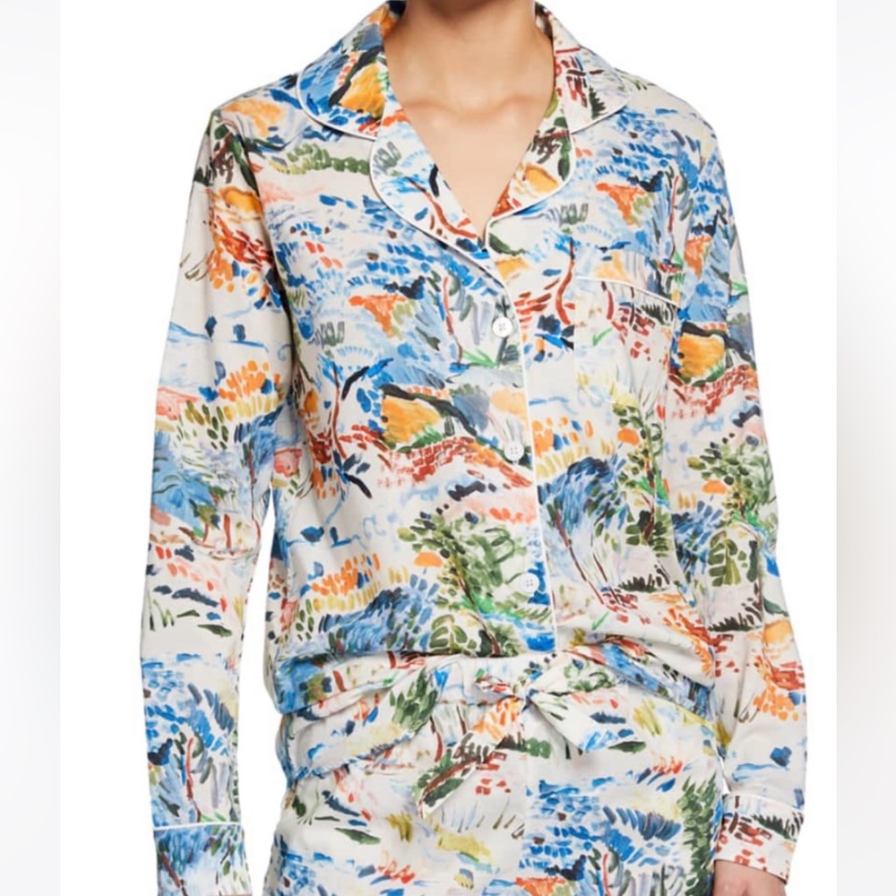 Desmond and Dempsey Fauvist Print Pajama Set | XS